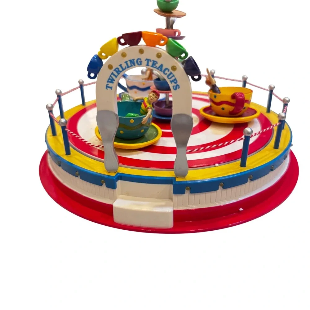 Department 56 Carnival Twirling Tea Cups‎ Village Spins vintage '04 Need adapter